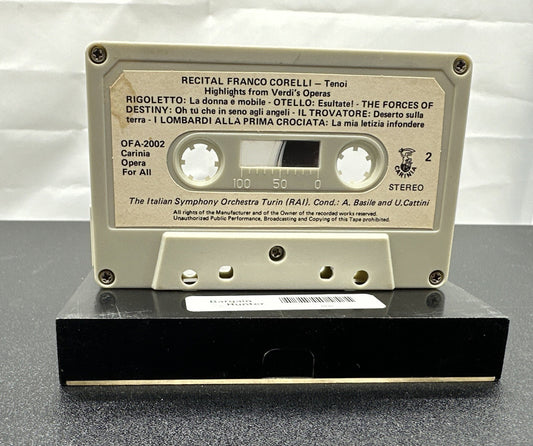 Recital Franco Corelli - Tenoi Cassette Tape In OK Condition 7838