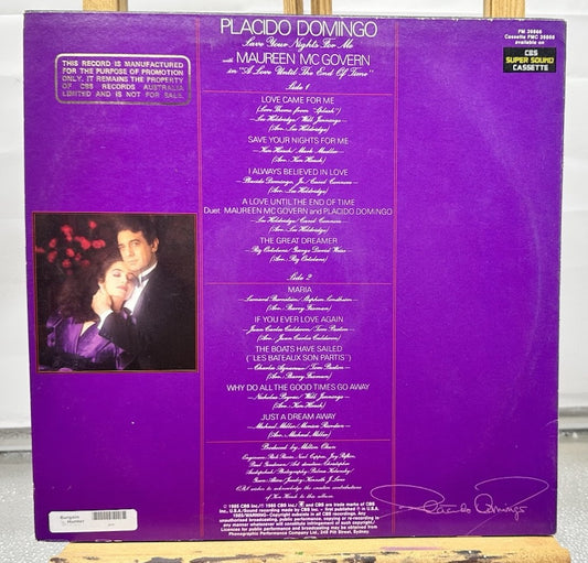 Placido Domingo – Save Your Nights For Me Record In Good Condition 6616