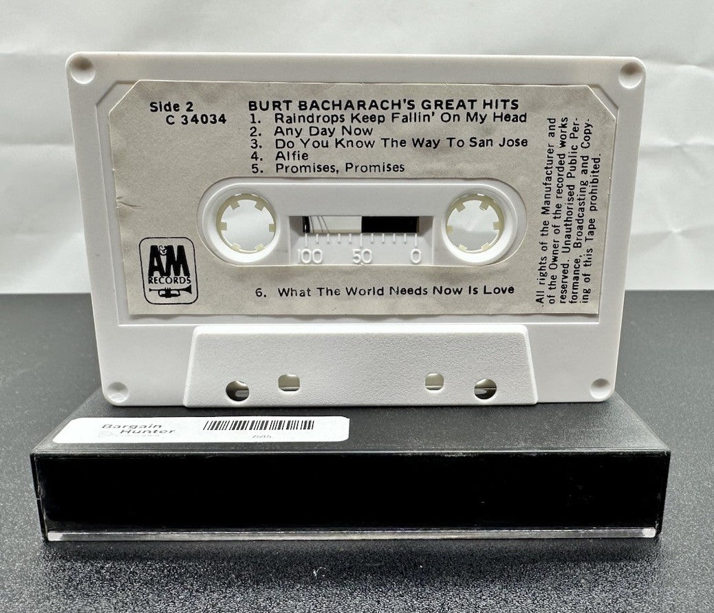 Great Hits Burt Bacharach Cassette Tape In OK Condition 7535