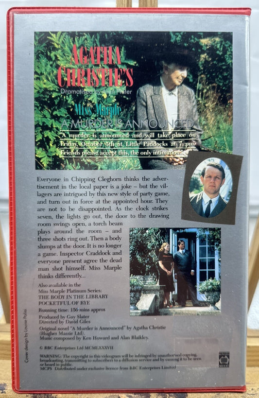 Agatha Christie's Miss Marple A Murder Is Announced VHS In Good Condition - 6016