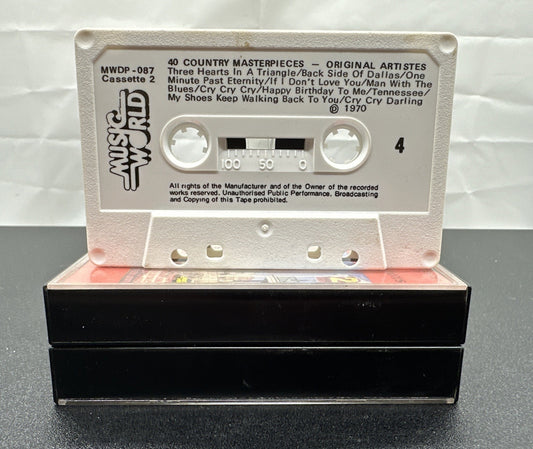 40 Country Masterpieces Cassette Tape In Good Condition 7599