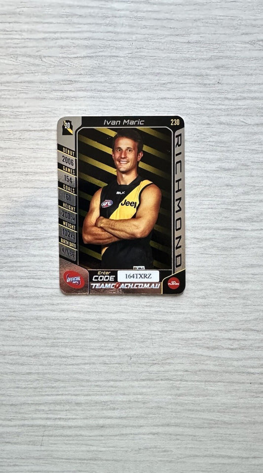 Ivan Maric - Richmond AFL Football Team 2016 Trading Card In GC 6387