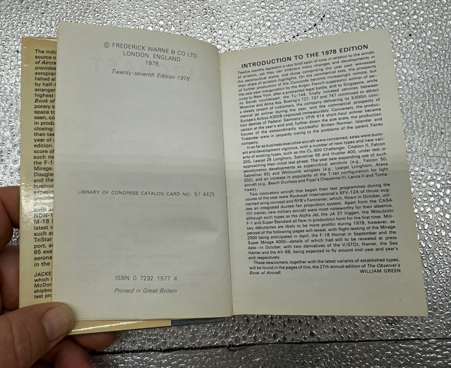 The Observer's Book Of Aircraft 1978 by Green William - Book - Hard Cover 8849