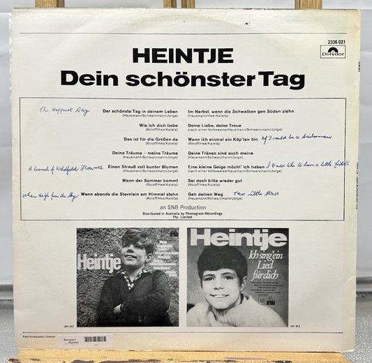 Heintje - Dein Scho"nster Tag Record In Good Condition 6713