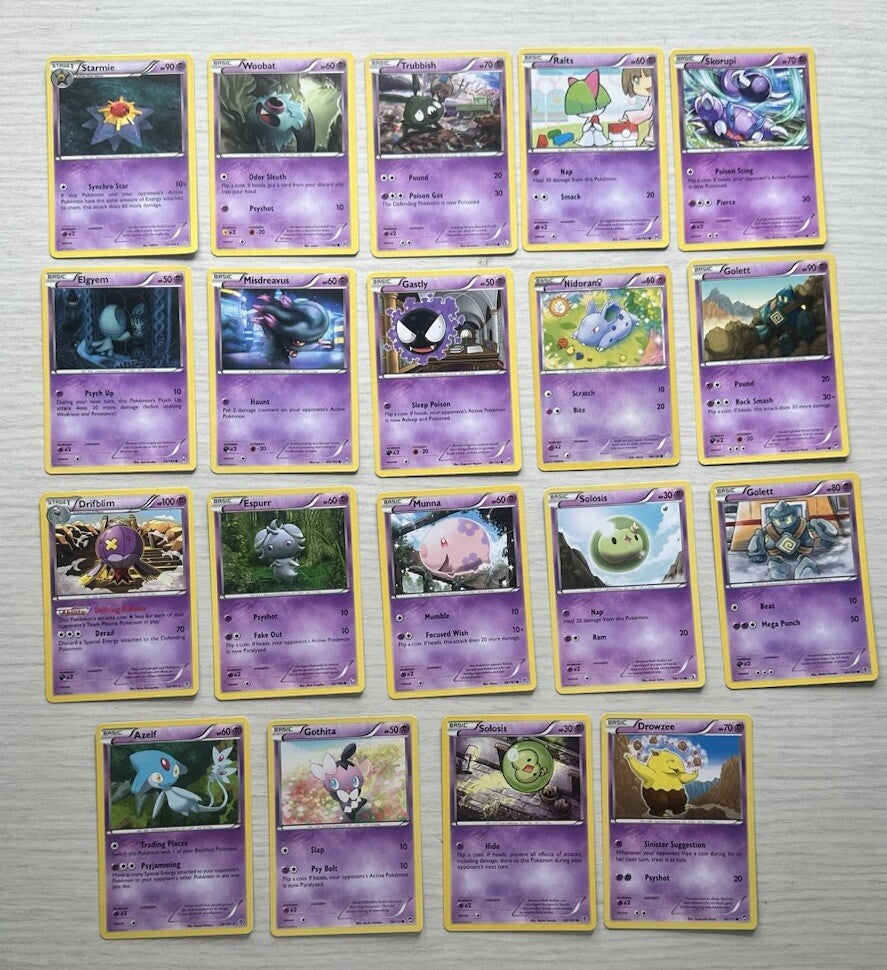 19 X Pokemon Psychic Cards Collection Random Years & Series 5086