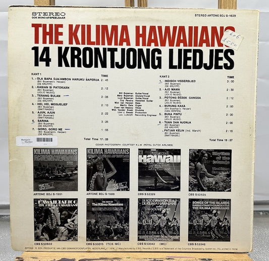 De Kilima Hawaiians – 14 Krontjong Liedjes Record In Good Condition 6715