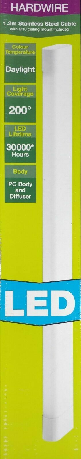 18W Slimline LED Batten Light Cool White 5000K 1600Lm Suspension / Ceiling Mount