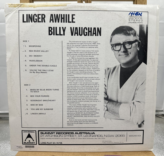 Linger Awhile Billy Vaughan Record In Good Condition 6694