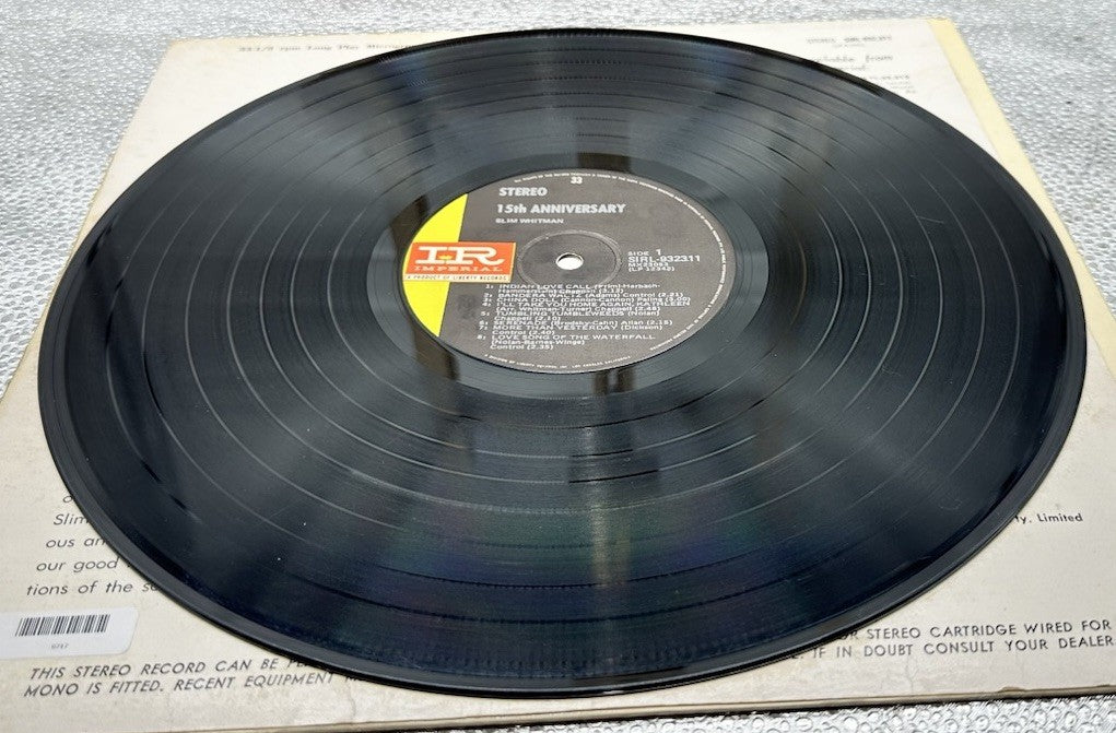 Slim Whitman - 15th Anniversary Album 16 All Time Hits Record In Good Cond 6747