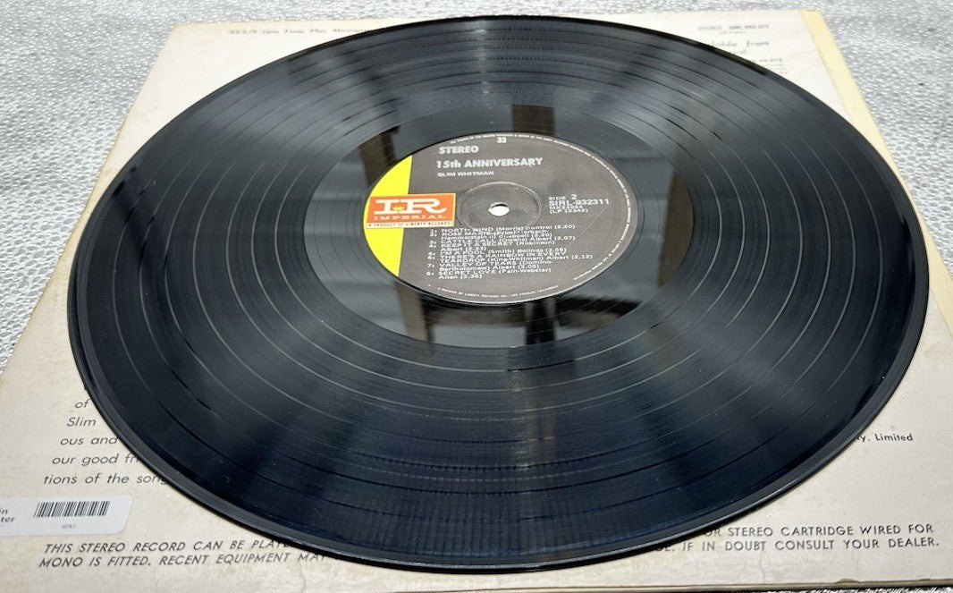 Slim Whitman - 15th Anniversary Album 16 All Time Hits Record In Good Cond 6747
