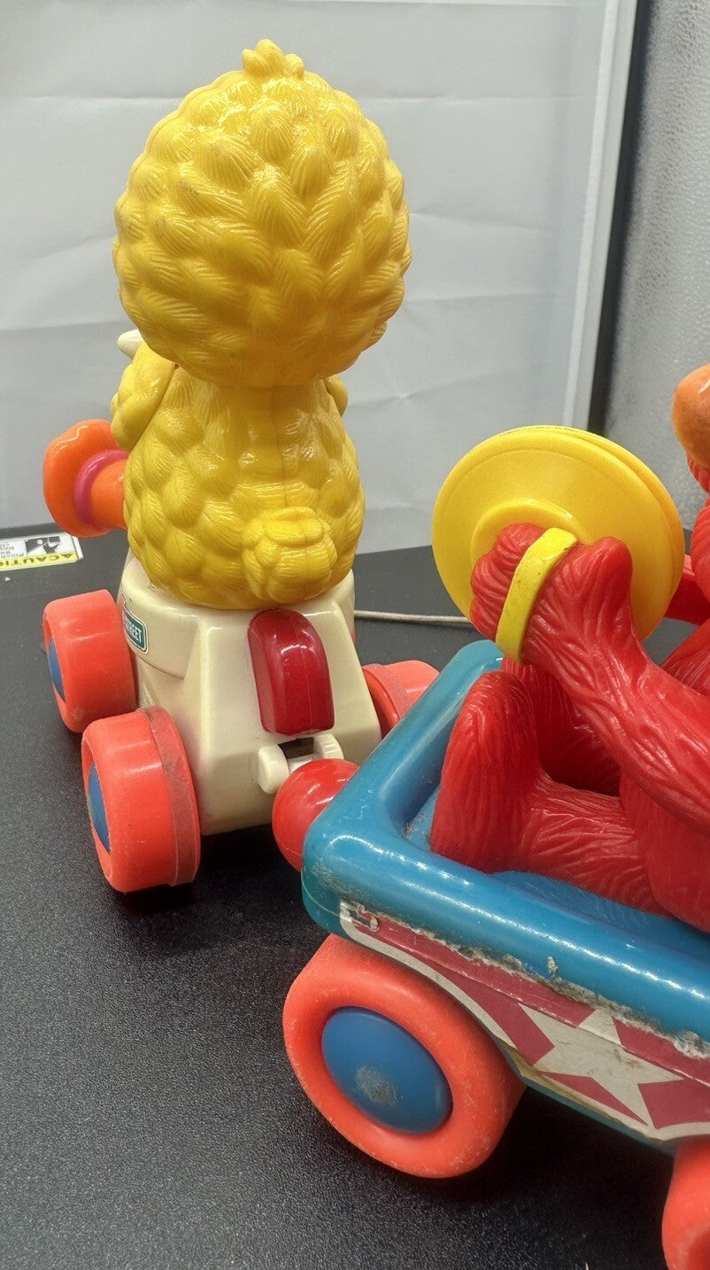 Vintage Tyco Sesame Street Band Parade Pull Train Toy Baby Big Bird Elmo & Ernie