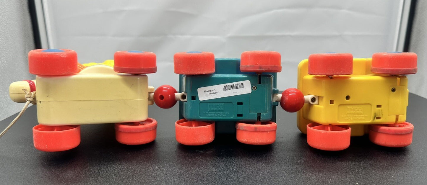 Vintage Tyco Sesame Street Band Parade Pull Train Toy Baby Big Bird Elmo & Ernie