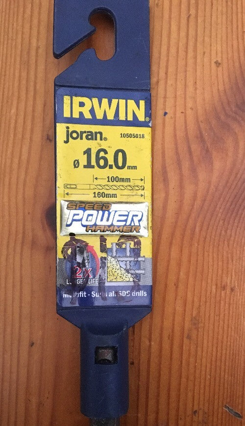 Irwin Joran Multi-Fit Shank 16.0mm 100/160 SDS Speed Power Hammer Masonry Drill