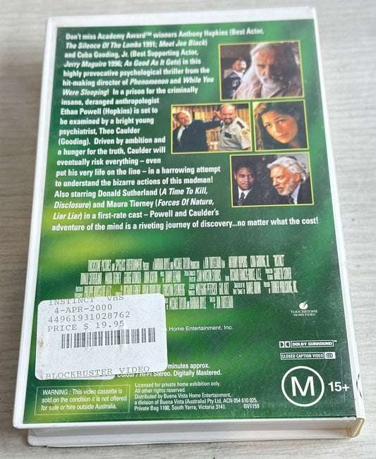 Instinct - VHS / VCR Ex-Rental In Good Condition - 4957