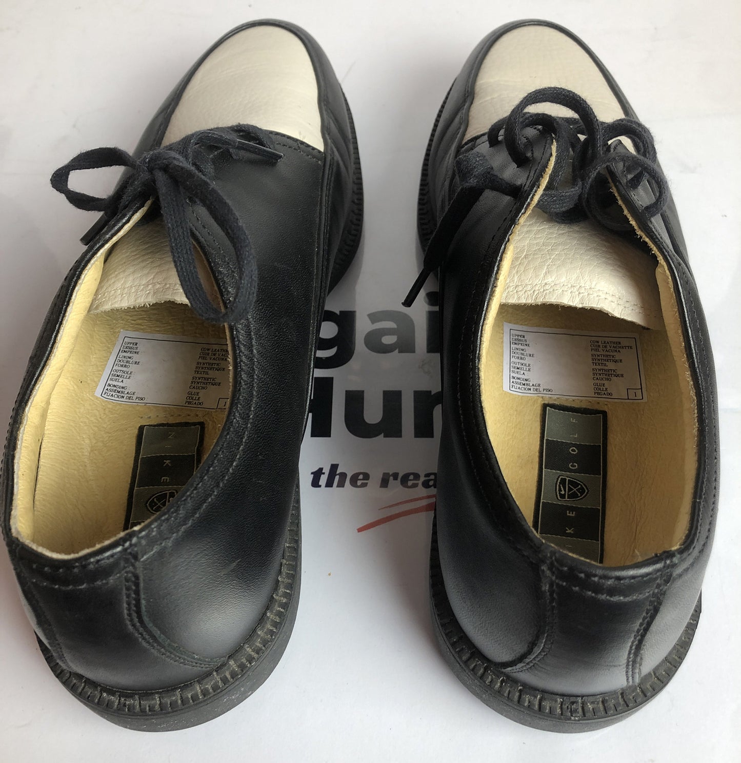 F159 Nike Air Golf Shoes In Black US8.5 UK6 EUR40 In Good Condition