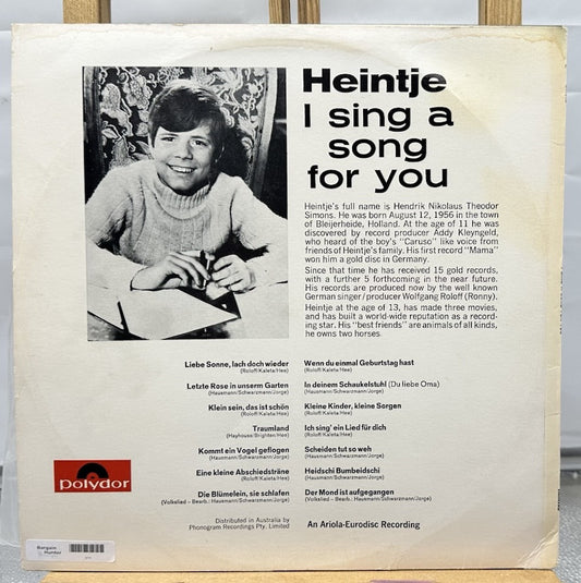 Heintje - I Sing A Song For You Record In Good Condition 6711