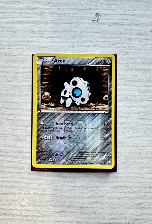 Aron Pokemon Reverse Holo Steel Card Year 2013 (5243)