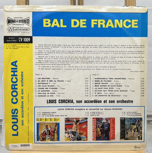 Louis Corchia Son Accordéon Et Son Orchestre – Bal De France Record In GC 7718
