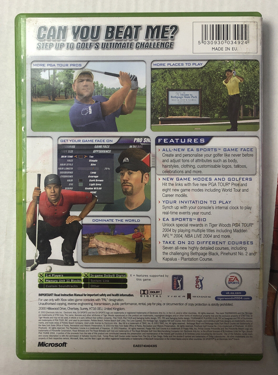 2577 EA Sports Tiger Woods PGA Tour 2004 PAL Xbox Complete Game + Free Post