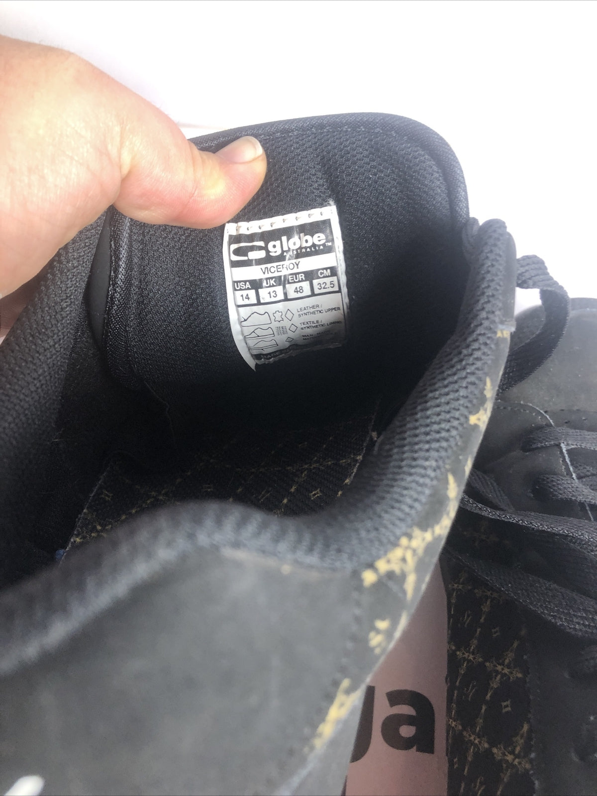 F151 Globe Viceroy Mens Shoes In Black & Gold US14 UK13 EUR48 In Good Condition