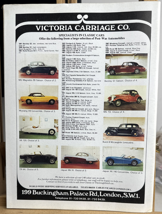 Thoroughbred & Classic Cars March 1978 Magazine In Good Condition