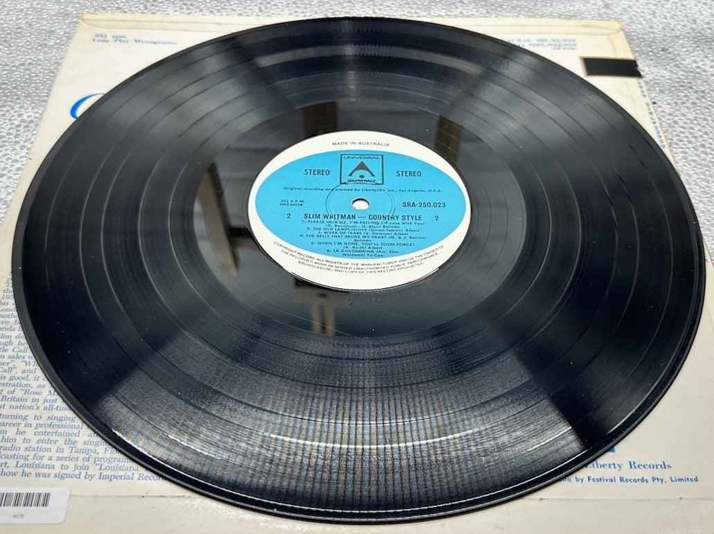 Cool Water - Slim Whitman Record In Good Condition 6772