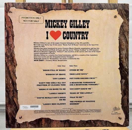 Mickey Gilley - I Love Country Record In Good Condition 7694