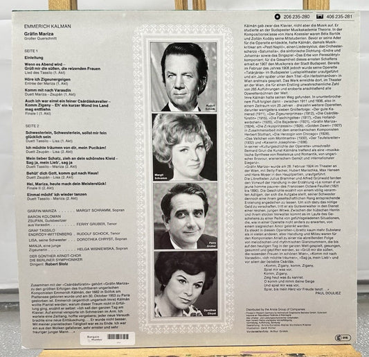 Emmerich Kálmán – Gräfin Mariza Record In Good Condition 6737