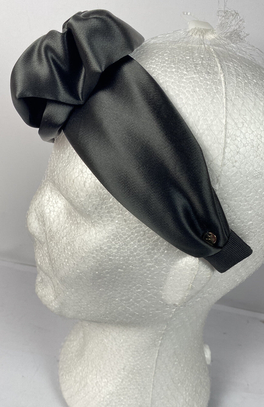 F412 Mimco Black Rose Hair Headband In Good Condition