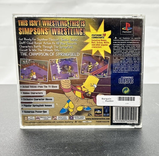 The Simpsons Wrestling PAL Playstation 1/PS1 - Incomplete IN OK Condition 8104