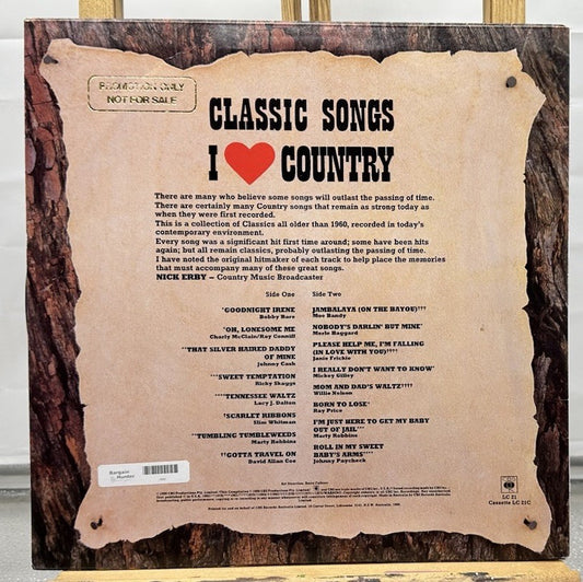 Classic Songs - I Love Country - Classic Songs Record In Good Condition 7692