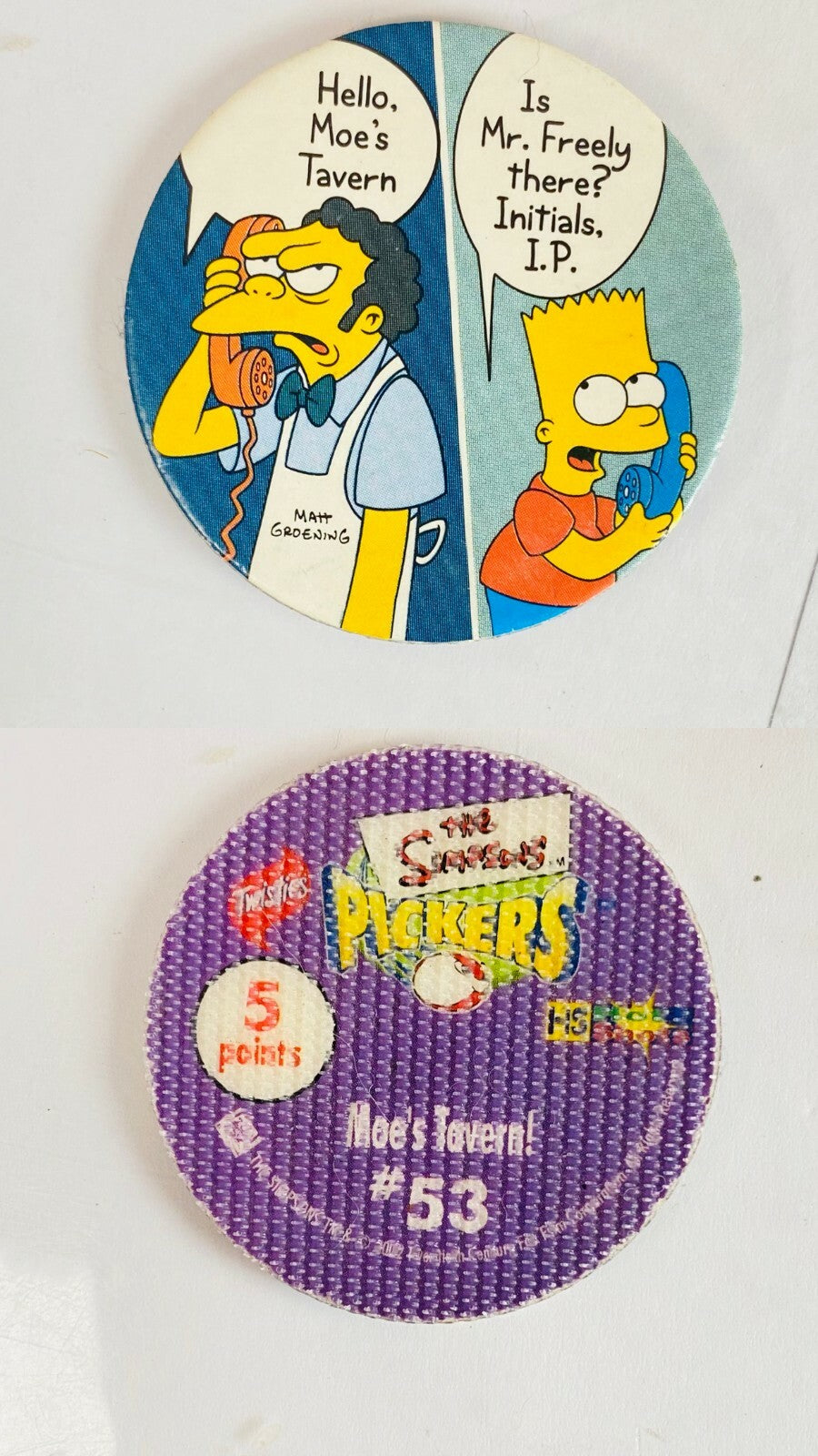 2002 The Simpsons Pickers Tazo Twisties Collectables In Good Condition