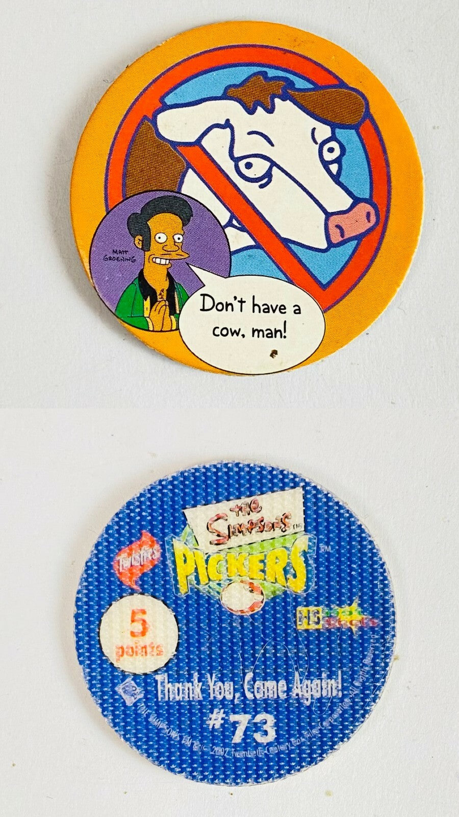 2002 The Simpsons Pickers Tazo Twisties Collectables In Good Condition