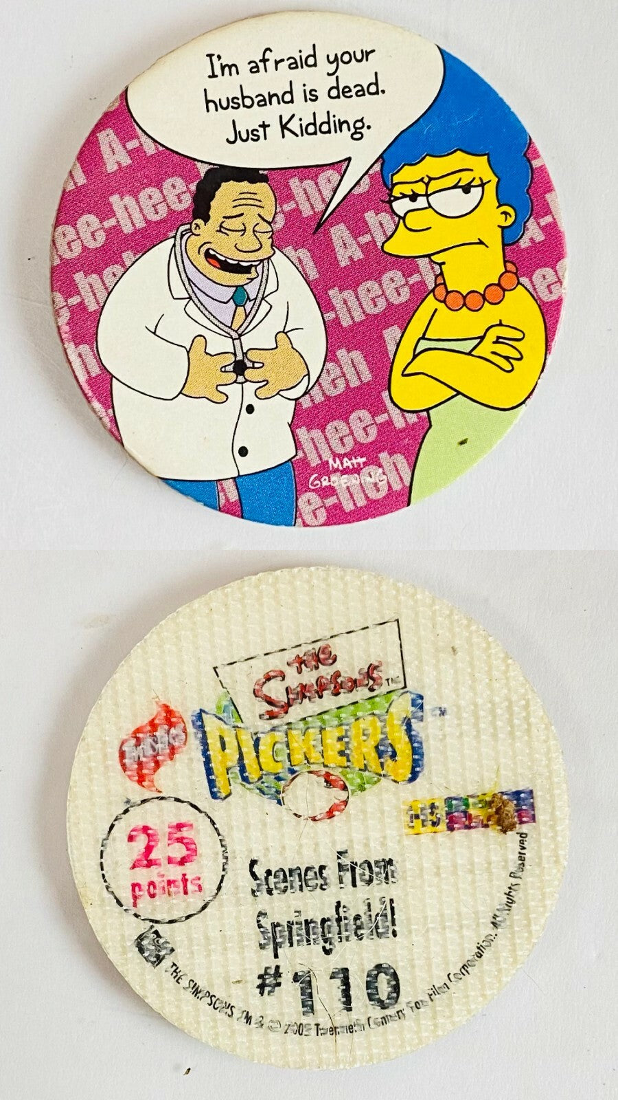 2002 The Simpsons Pickers Tazo Twisties Collectables In Good Condition