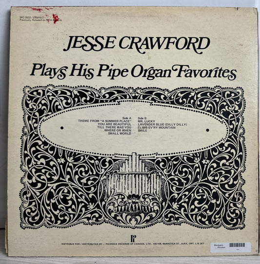 Jesse Crawford - Plays His Pipe Organ Favorites - 12" Vinyl Record 3938