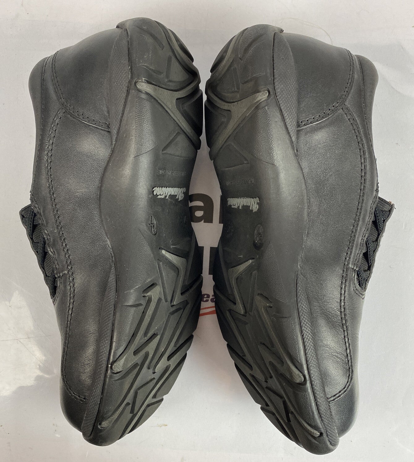 F495 Blundstone Black Slip On Safety Shoes Size AU7 Steel Cap Near New Condition