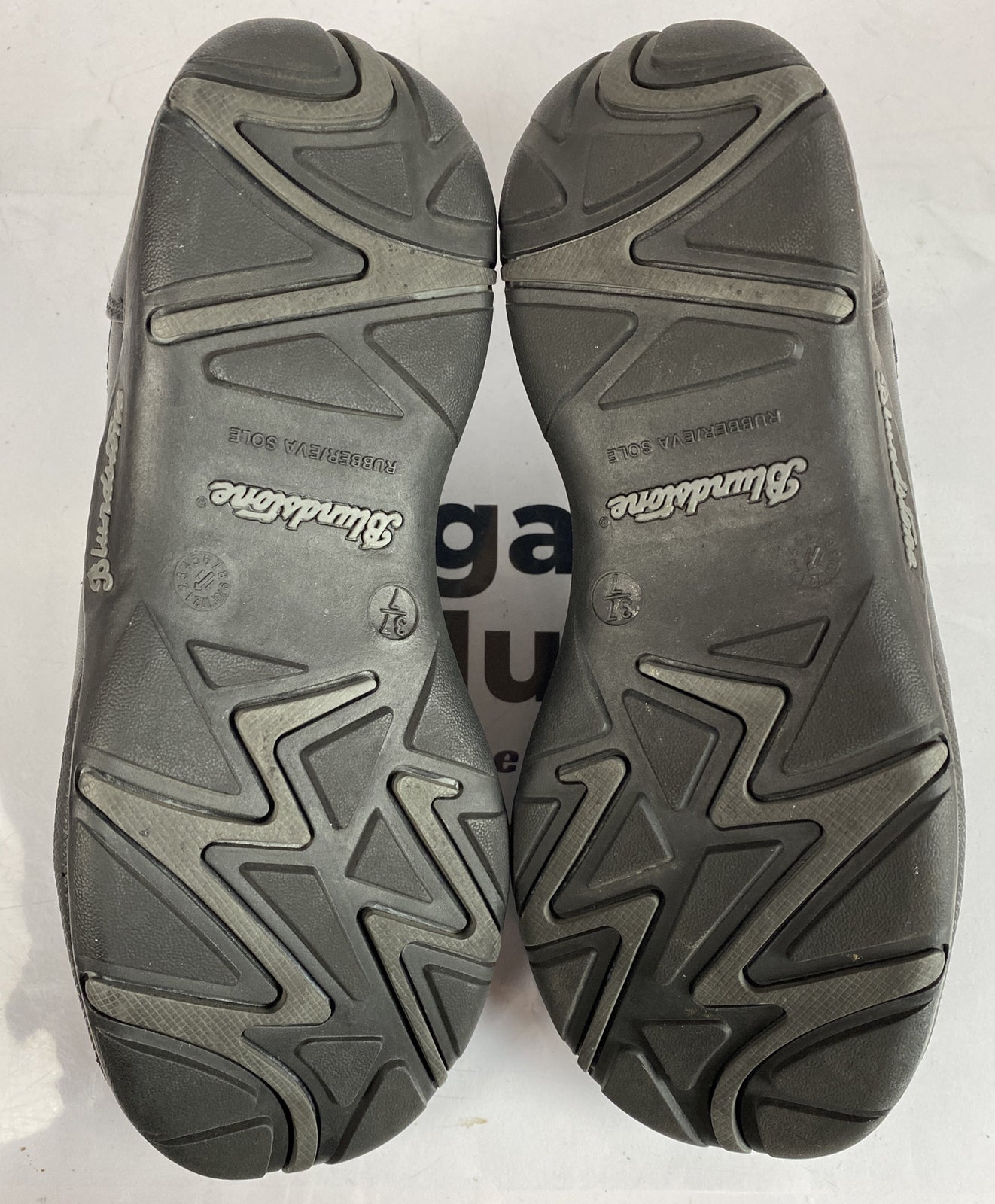 F495 Blundstone Black Slip On Safety Shoes Size AU7 Steel Cap Near New Condition
