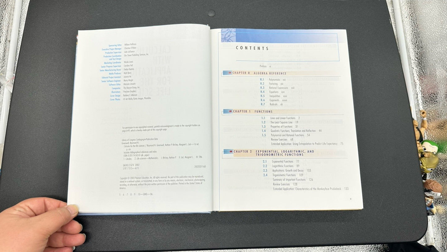 Calculus with Applications for the Life Sciences Hardcover Textbook In GC 9208