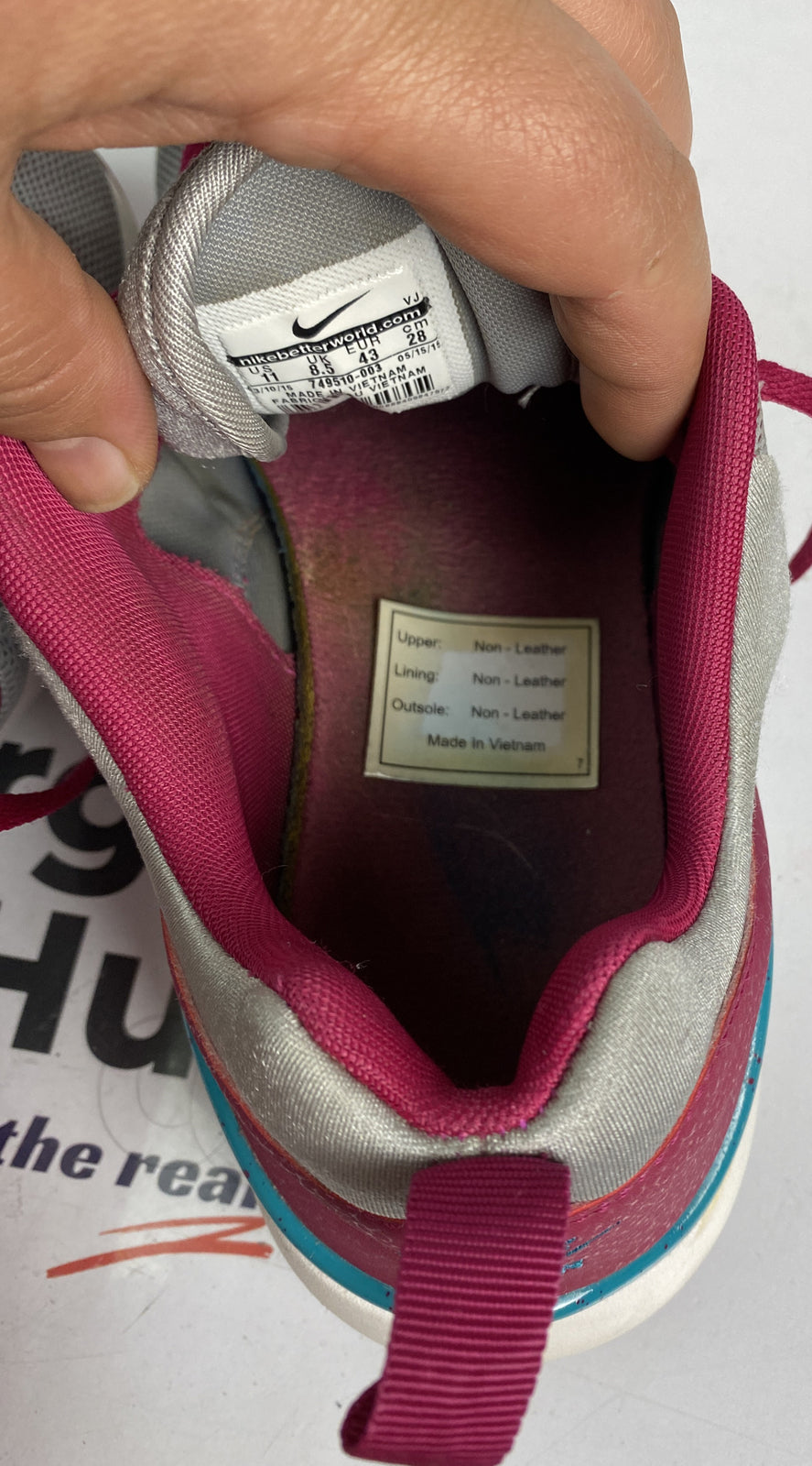 2791 Nike Air Sliver And Pink Shoes US 11 UK 8.5 In Good Condition