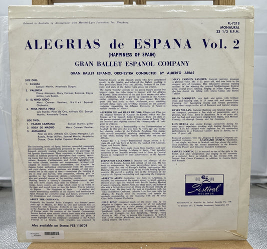 Allegrias de Espani / 'Happiness of Spain' Volume 2 Record In Good Condition6988