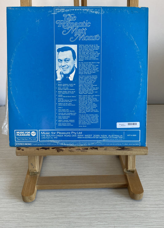 The Romantic - Matt Monro Vintage Vinyl Record In Good Condition 3373