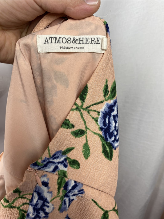 Atmos & Here Floral Summer Casual Dress Size 10 In Good Condition F407