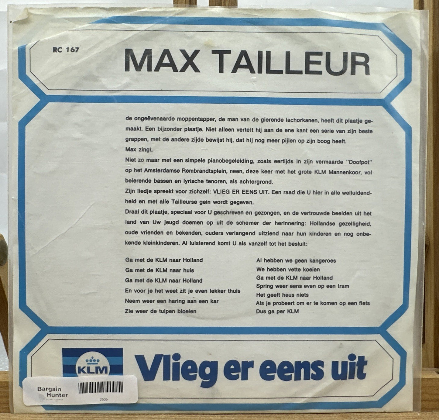 Vlieg Er Eens Uit 7” Record In Good Condition 7929