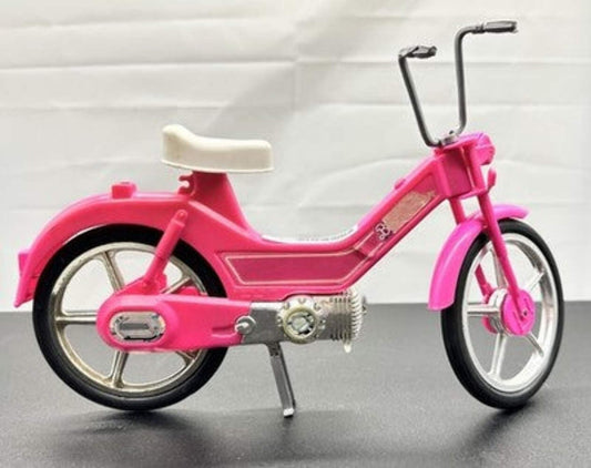 1983 Mattel Barbie Hot Pink Moped Scooter Motor Bike Bicycle Incomplete 9116