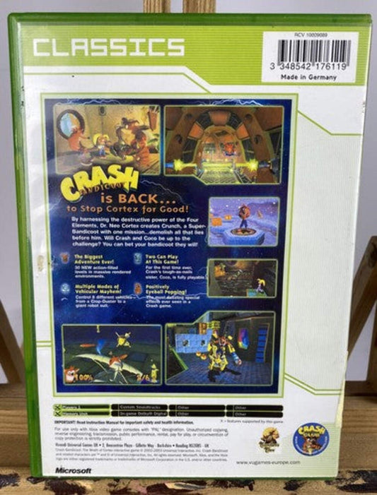 3378 Crash Bandicoot The Wrath Of Cortex PAL Xbox Original Complete Game
