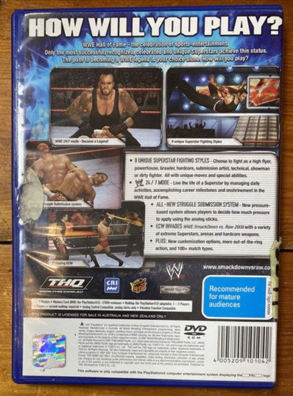 2244 Smackdown Vs Raw 2008 Featuring ECW Playstation 2/PS2Complete Game
