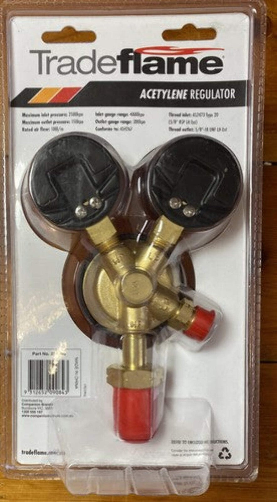 Trade Flame Acetylene Regulator Part no.228056 Brand New Sealed