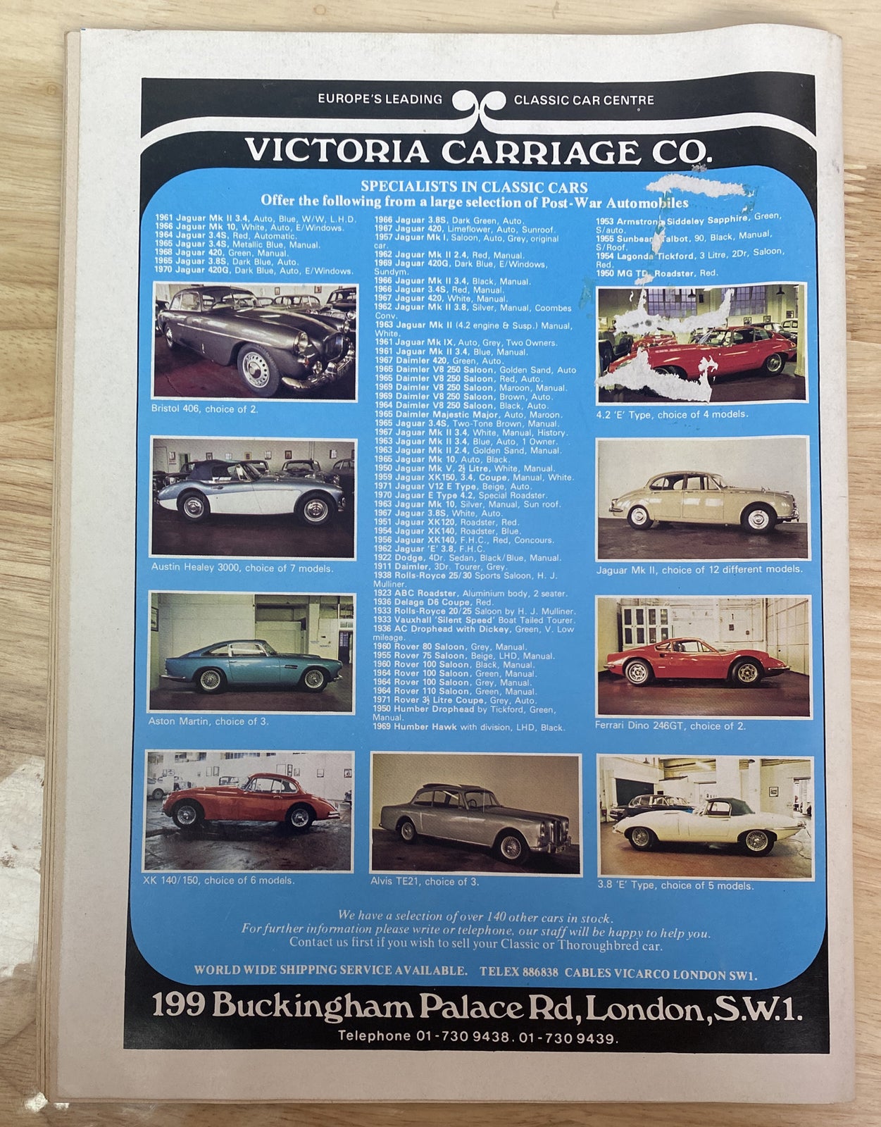 Thoroughbred & Classic Cars September 1978 Magazine Vintage In Good Condition