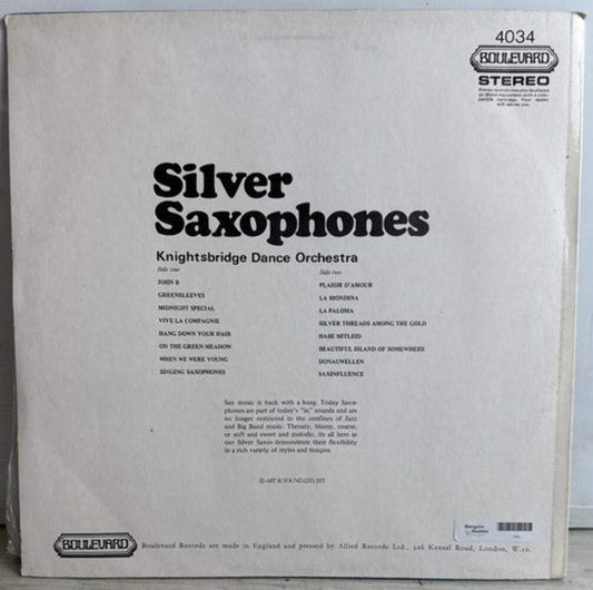 Knightsbridge Dance Orchestra, Silver Saxophones, LP Record In Good Condition