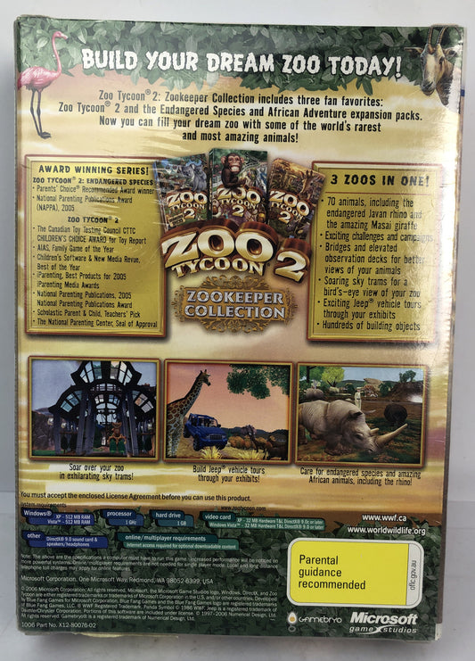 3127 Zookeeper Collection Zoo Tycoon 2 Brand New PC complete Game